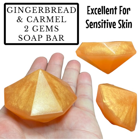 Effervescent Bubbles Other - 2 Bars Gingerbread Carmel Gems Soap Handmade ( PRICE IS FIRM ) Great for Gifts!